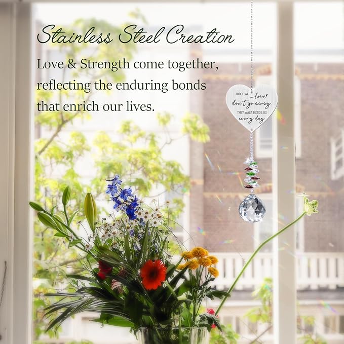 Memorial Crystal Suncatcher,Sympathy Gifts for Loss of Loved One,Bereavement Gift Idea,in Loving Memory,Hanging Ornament for Window, Rainbow Maker Prisms Home Decor,Memorial Day