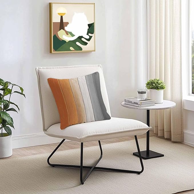 Throw Pillow Covers 24x24 Inch Set of 2, Burnt Orange Gray Ombre Waterproof Outdoor Cushion Covers, Vintage Farmhouse Wooden Decorative Pillowcases for Couch, Sofa, Bed, Garden, Patio