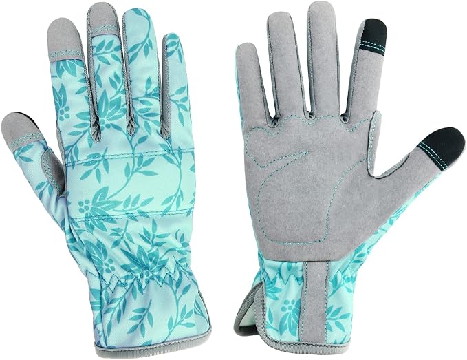 Gardening Gloves for Women, Thorn Proof Garden Gloves Yard Glove | Leather Womens Garden Gloves Puncture Resistant, Touch Screen Working Gloves for Digging, Weeding, Planting Small