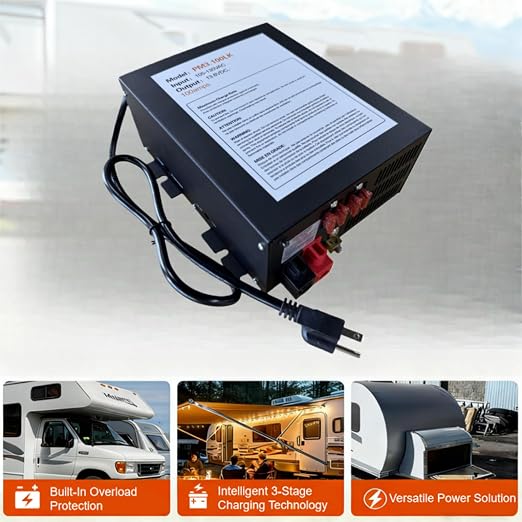 PM3-100LK 110V to 12V DV Power Supply Converter Charger for RV 100 Amp -Grade Voltage Converter Modified SINE Wave Inverter