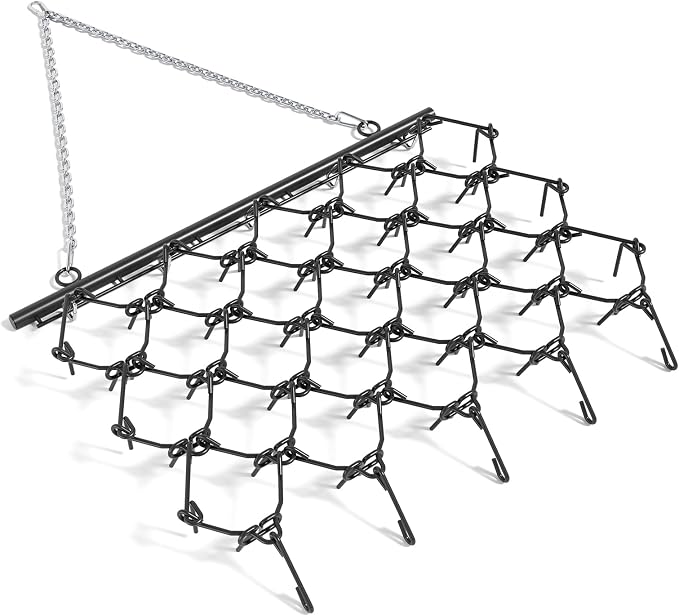 Garvee Heavy Duty Drag Harrow 5 x 4.5 FT Leveling Grading Steel Mesh, 3/8 Thick Harrow Tines, Tow Behind Agricultural-Style Drag for ATV, UTVs,Lawn Tractors Leveling& Grading, Black | 3/8 Thick Harrow Tines, Tow Behind Agricultural-Style Drag for ATV, ...