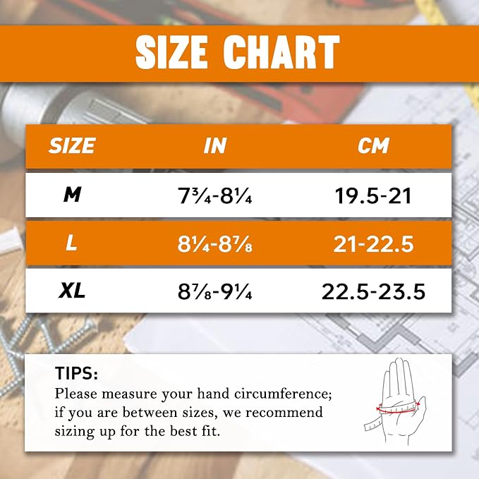 HANDLANDY Leather Gardening Gloves, Leather Work Gloves for Men Women | Durable Utility Men Women Garden Yard Working Glove, for Landscaping, Mechanic, Construction, Driving, Farming, Ranching