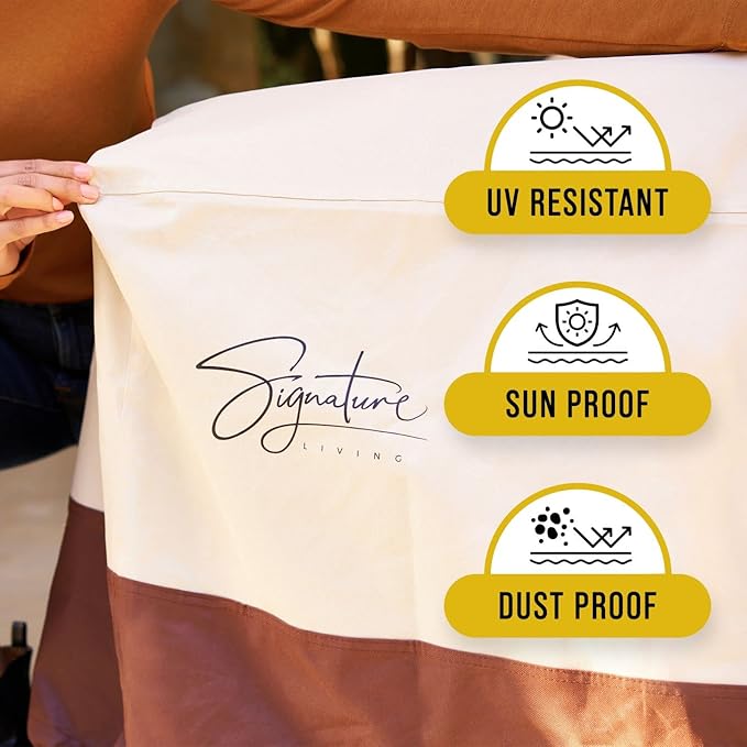 Signature Living Outdoor Couch Cover Waterproof - Patio Furniture Cover, Heavy Duty, UV-Coated Polyester, for All-Weather Protection Furniture Covers for Outdoor Seating - Extra Large, 106 inch