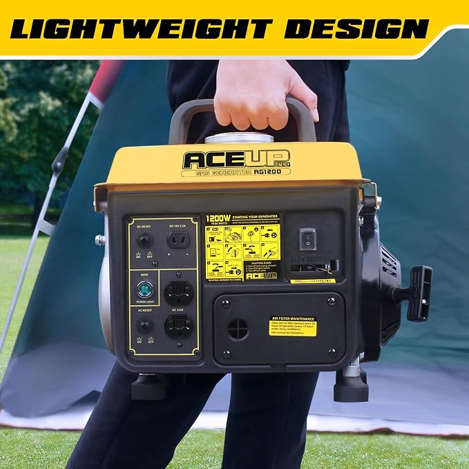 Aceup Energy 1,200W Gas Powered Generator, Small Portable Generator for Home Use Ultralight, EPA & CARB Compliant ideal for Father's Day