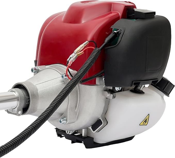 35.8CC Gas Powered Brush Cutter, 2 in 1 4-Stroke Engine Powered Grass Trimmer with Marine Propeller, Gas Weed Wacker for Lawn Care, Yard Work