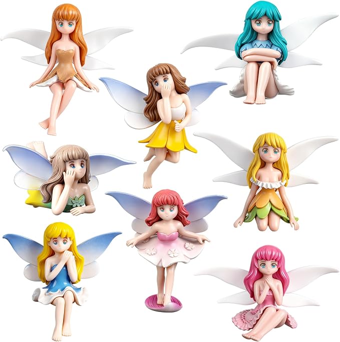 16Pcs Mini Fairy Garden Accessories Outdoor, Fairies for Fairy Garden | Small Fairies Figurines, For Decor Cake