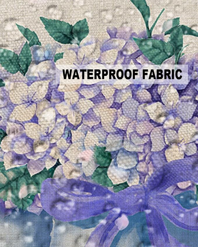 Hydrangea Outdoor Pillow Shams Set of 2, Decorative Pillowcases Cushion Case, Soft Throw Pillow Covers Waterproof Pillow Case 24x24 Inch, Purple Flowers in Jar Black Plaid Unfailing Love