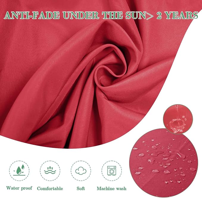 9pc Waterproof Outdoor Couch Cushions for 4 Seat Patio Burgundy | Water-resistant, UV-resistant,9pc High-Density Foam Replacement Cushions for 4-Seat Outdoor Sectional Furniture