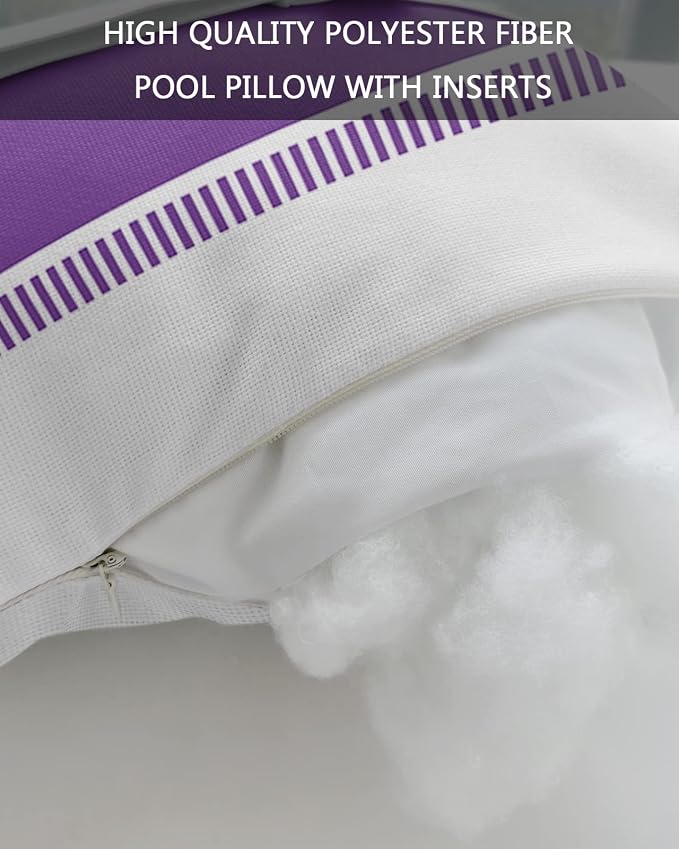 Outdoor Pillows Covers with Inserts Stripes Purple Stripes Texture Waterproof Recliner Pillow with Adjustable Strap Throw Pillows for Patio Furniture Pool Lounge Chair, 12x20 inch, 2PCS