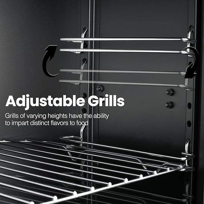 Propane Smoker, Vertical Smoker with Three Removable Shelves,Outdoor Grills & Smokers with Thermometer and Cover for Outdoor BBQ,