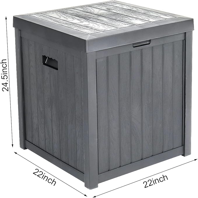 51 Gallon 195L Deck Box-Organization and Storage for Patio Furniture Outdoor Garden Tools Outdoor Storage Outdoor Storage Box for Patio Furniture, Patio Cushions, Gardening Tools, Pool Supplies Grey
