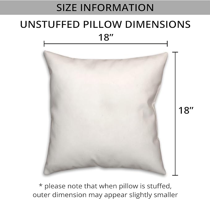 Happy Fourth Indoor/Outdoor Pillow | Decorative Pillows for Living Room Couch Bed Sofa Patio, Fluffy Soft Cushion | Water Resistant Multi, 18x18