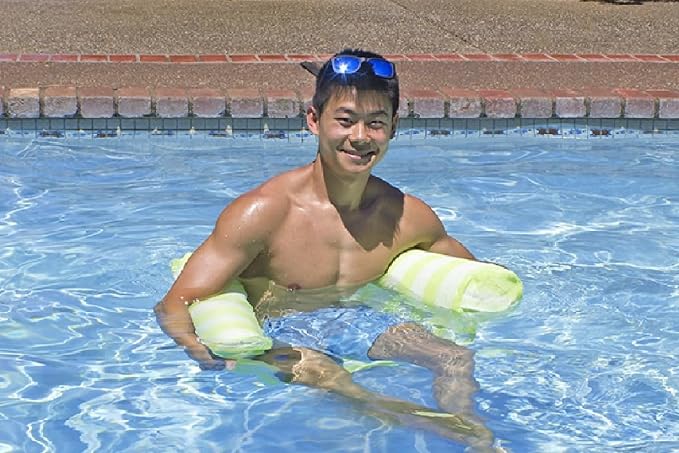 Poolmaster 2- Pack Water Hammock Inflatable Pool Floats for Adults, 4-in-1 Hammock, Saddle, Lounge or Drifter With Quick-Dry Mesh Fabric, 12-Gauge Vinyl Support, Green