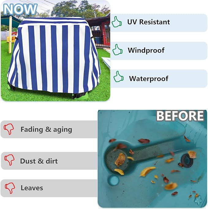 Kids Water Table Cover, Outdoor Heavy Duty Durable Waterproof Dustproof Anti-UV Kids Water Play Table Cover, Compatible with Step2 Rain Showers Splash Pond, Purple