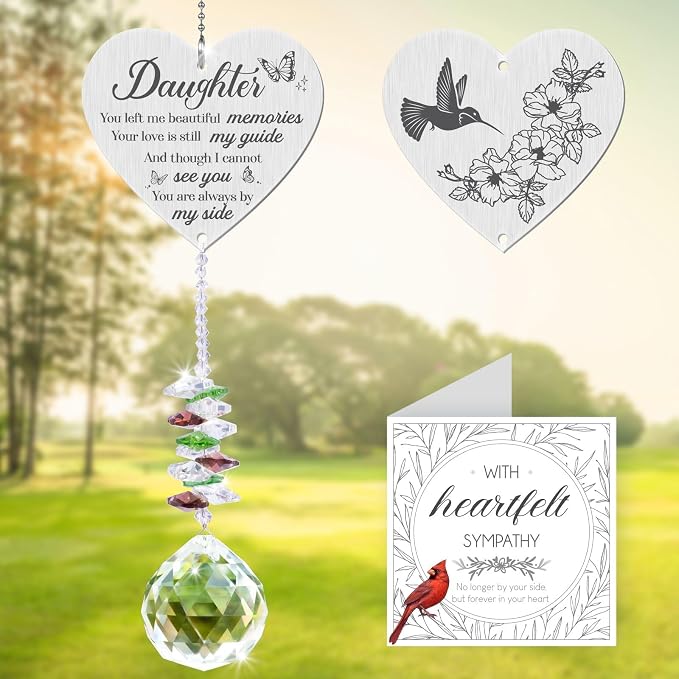 Memorial Gifts for Loss of Daughter,Bereavement Suncatcher Crystal Rainbow Maker,Elegant Keepsake for Deceased Daughter,Durable Sympathy Gift