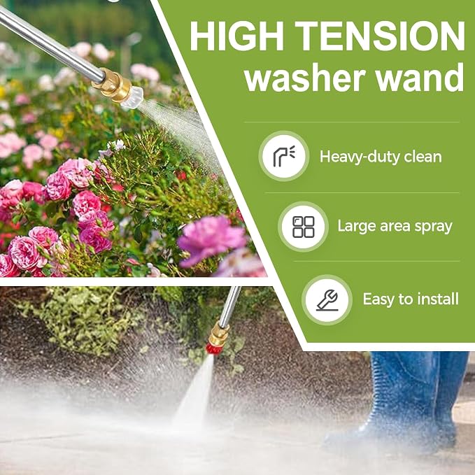 2026 New Power Washer for Garden Hose with 3 high-Pressure nozzles, Pressure Washer, High Pressure Water for Patio Garden Outdoor Cleaning (1 Set)