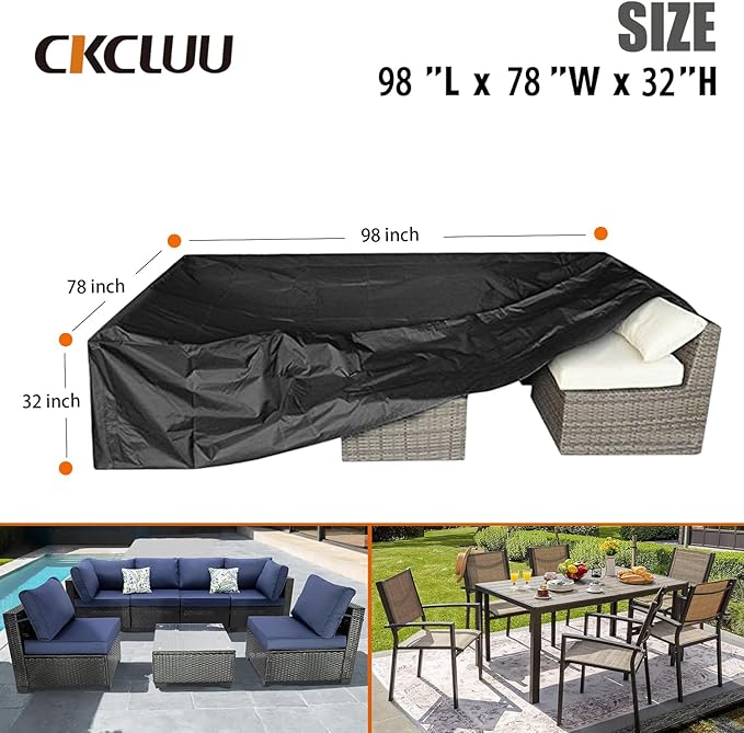 Patio Furniture Set Cover Outdoor Sectional Sofa Set Covers Outdoor Table and Chair Set Covers Water Resistant Large 98 Inch L x 78 Inch W x 32 Inch H