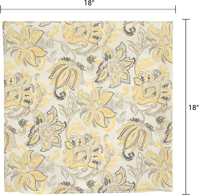 FUNHOME Waterproof Outdoor Throw Pillow Covers Set of 2,Home Decor for Garden Patio Furniture,Couch,Sofa 18 x18 Inch Decorative Pillows Cover Only,NO Insert(Yellow Flower)