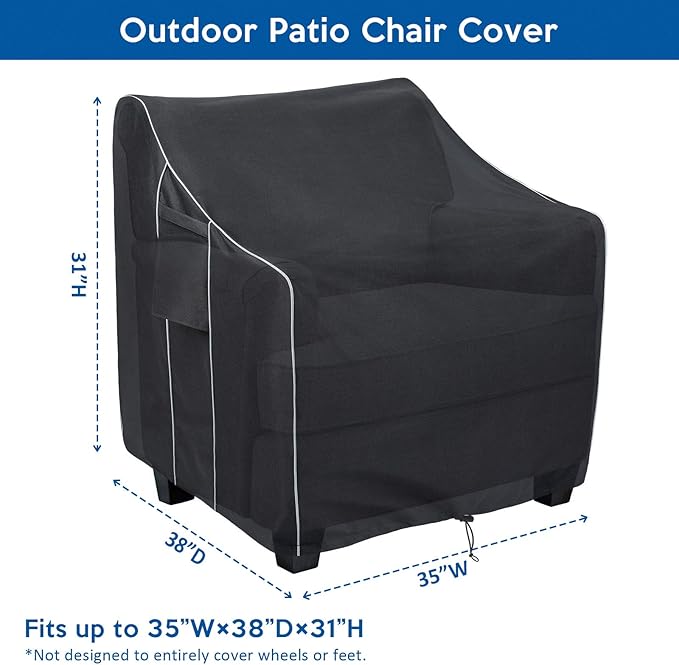 FORSPARK Patio Chair Covers Waterproof Heavy Duty Outdoor Furniture Cover Fits up to 35 x 38 x 31 inches (W x D x H) 2 Pack