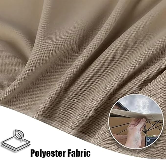 6/8 Ribs Patio Umbrella Replacement Canopy 6.5ft 7.5ft 8.2ft 8.9ft 9.8ft 11.5ft Waterproof UV Protective Replacement Parasol Fabric Cover for Garden Outdoor(White,6.5ft/8ribs)