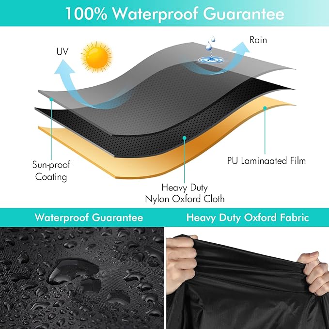 WLEAFJ Patio Sofa Cover Waterproof, 3-Seater Outdoor Sofa Cover, Heavy Duty Outdoor Couch Cover, Large Lawn Patio Furniture Covers with Air Vent, 90’’ W x 42’’ D x 32’’ H