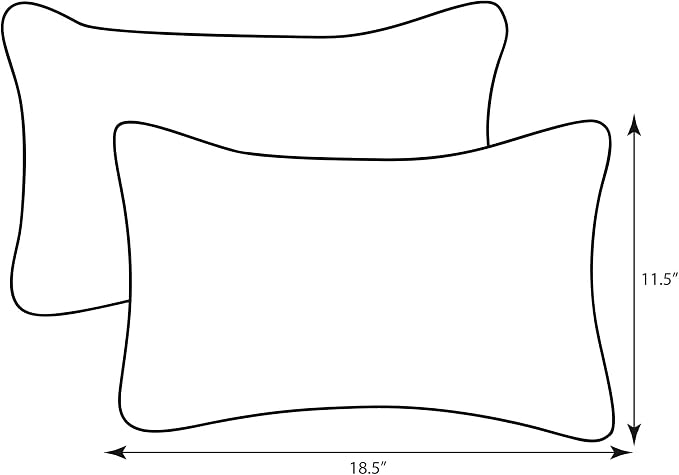 Pillow Perfect Botanical Indoor/Outdoor Throw Pillows, 2 Count, Lumbar - 11.5" x 18.5", Blue Leaf Block Teal/Citron