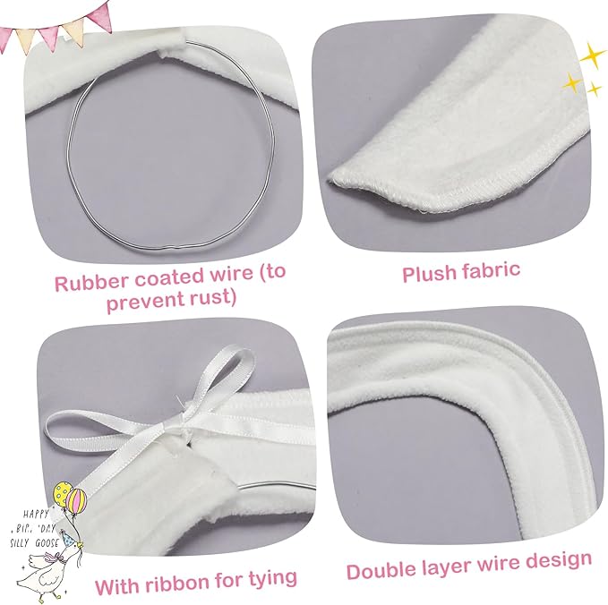 Abbylike 2 Pcs Poseable Goose Wings for 23”- 28" Porch Lawn Goose Outfit Accessories Poseable White Wings for Outdoor Patio Yard Lawn Art Decoration (Flat Edge)