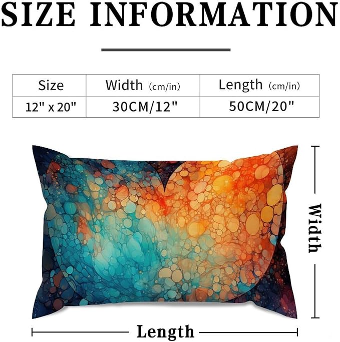 Ink Rainbow Shapes with Gold Lumbar Pillow Cases Abstract Alcohol Ink Textures Pillow Covers 12x20in Rustic Accent Throw Pillow Covers Farmhouse Decorative for for Sofa Couch Bed Decorations