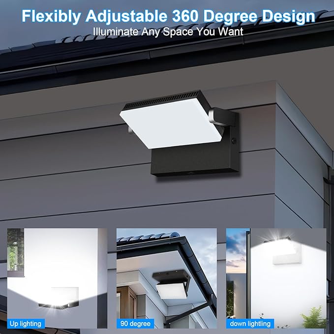 18000LM Modern Security Flood Light, 360° Rotatable Areas Lighting | 4Pack,120W 5000K, IP65 Waterproof, Ani-Rust, Wall Mount Outdoor Wall Light for Yard, Building, House