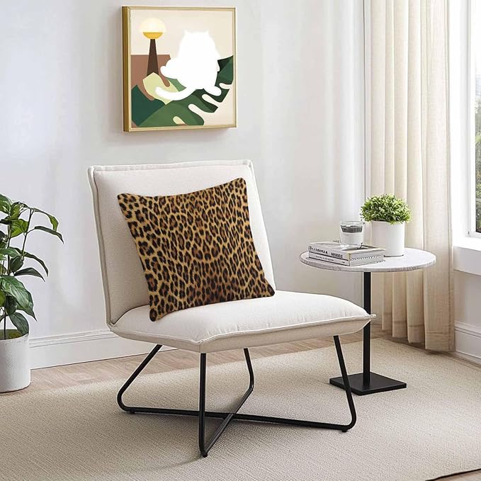 Vandarllin Outdoor Throw Pillows Covers 20x20 inch Set of 2 Waterproof Leopard Print Decorative Zippered Cushion Covers for Patio Furniture, Retro Animal Fur Pattern Lumbar Pillowcases