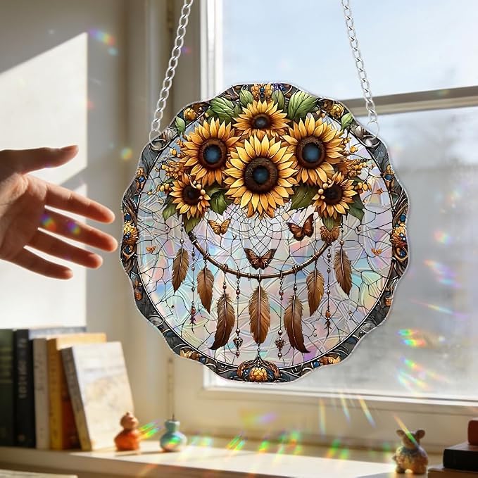 Sun Catchers Indoor Window, Acrylic Rainbow Suncatcher Window Hanging Decoration for Living Room Bedroom Summer Home Balcony Ornaments Decoration (SC096)