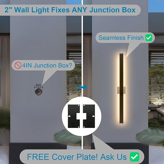 92.5inch Modern Exterior Lighting Fixtures, Waterproof IP65 Linear Outdoor Wall Sconce, Black LED Porch Lights Outdoor 2700k-6500k Dimmable Long Outside Lights for House Fashion Store