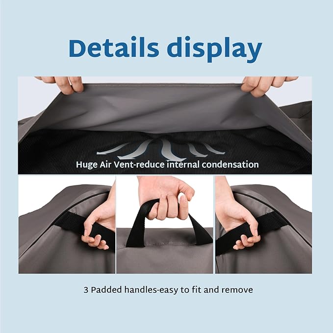 FORSPARK Patio Chair Covers Waterproof, Heavy-Duty Outdoor Furniture Covers 2-Pack, UV-Resistant Protection for Lawn Chair, Fits up to 33W x 34D x 31H, Grey
