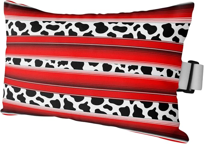 Outdoor Pillows Covers with Inserts Mexico Cow Grain Red Waterproof Recliner Pillow with Adjustable Strap Throw Pillows for Patio Furniture Pool Lounge Chair, 11x16 inch, 1PCS