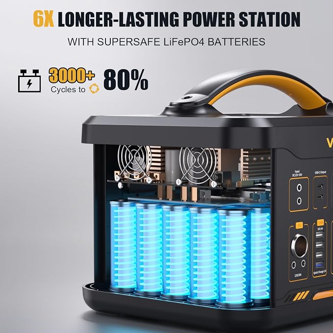 VTOMAN Jump 1800 Portable Power Station with 110W Solar Panel, 1548Wh LFP Battery 1800W AC Outlets (3600W Peak) /100W USB-C Output Fast Charge, Large Solar Generator for for Outdoor, Camping, Backup