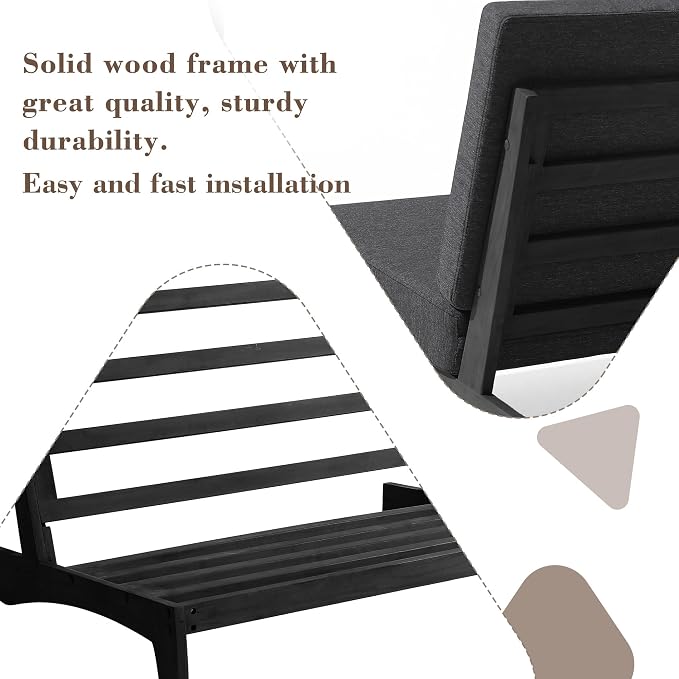 2 Pieces Patio Furniture Sets, All-Weather Outdoor Wood Bistro Set Patio Conversation Chiarsfor Balcony, Backyard