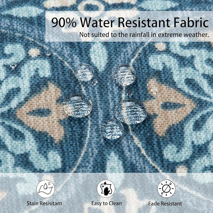 Magpie Fabrics Patio Bench Cushion Cover 48x18x3 Inch, NO Insert! Water&Fade Resistant Outdoor Loveseat Replacement Cover with Zipper (Morgan Medal Blue)