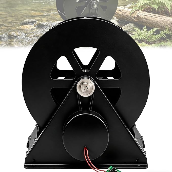 Low-Speed Waterwheel, Water Turbine Generator, Hydro Water Wheel Generator, Compact Generation Structure for Outdoor Rivers, Ponds and Rural Daily Water Supply Use(100w)