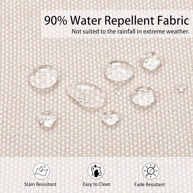 Magpie Fabrics Indoor Outdoor Patio Replacement Cushion Cover with Ties 2 Pack, Loveseat Chair Couch Slipcover Water Repellent UV Resistant Decor for Home Garden(Recycled Cream White, 20x18x4 Inch)