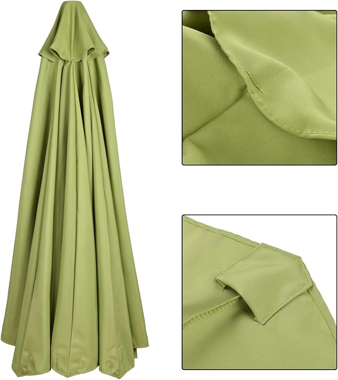 10 FT 6/8 Rib Umbrella Canopy Replacement Outdoor Market Patio Table Umbrella Strong and Thicck Canopy Cover for Backyard Garden Courtyard Swimming Pool Lawn (Canopy ONLY)