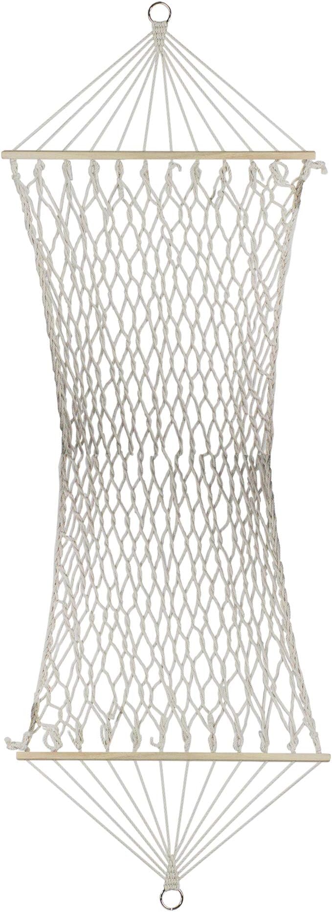 Northlight 32816579 31" x 78" Tan Netting Lattice Pattern Hammock with Wooden Bars, Brown