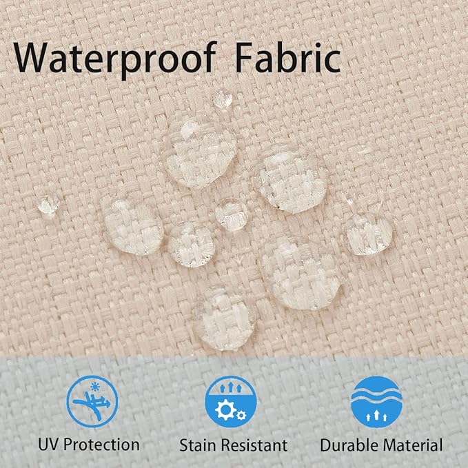 FUNHOME Outdoor Cushion Covers 18 x 18 x 4 inch,Set of 2,Non-Slip Grips Bottom,Replacement Cushion Covers for Garden Patio Furniture Couch Chair,Fade-Resistant Slipcover Only,No Insert(Antique Beige)