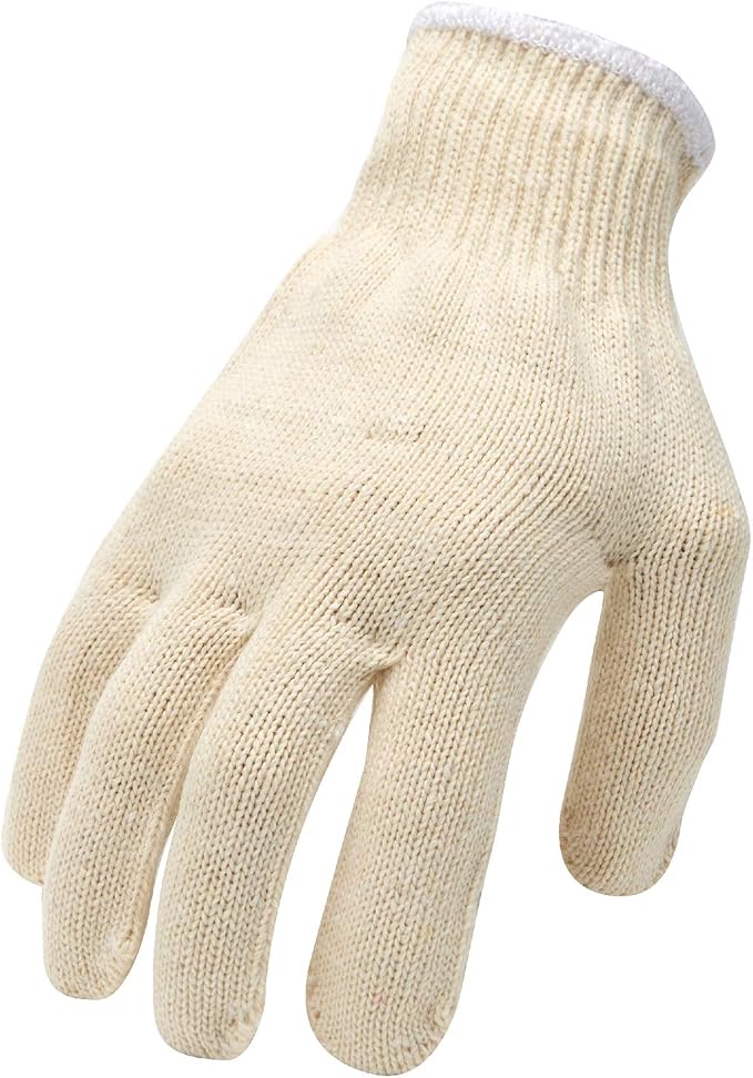 Safety gloves white cotton bbq heat liners grilling work glove men cooking women knitted cotton Pack of 12