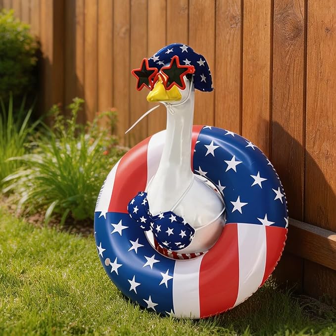 STONESTAR 4th of July Patriotic Porch Goose Outfits, Summer Bikini Lawn Goose Clothes Fits Large 23" H Goose Statue Costume for Independence Day & Memorial Day Outdoor Garden Yard Patio Decor