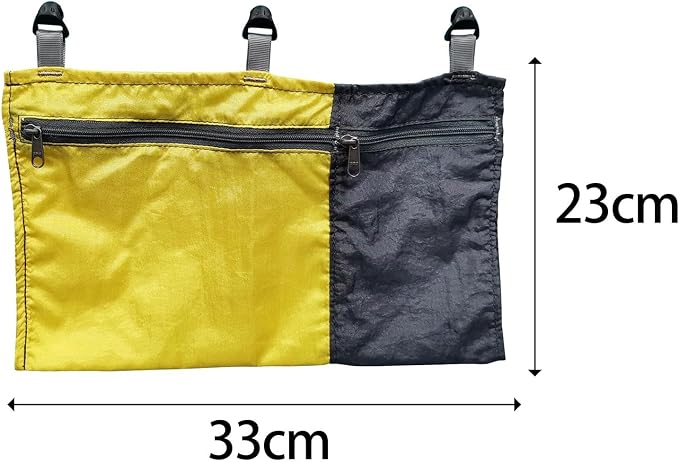 Hammock Organizer Hammock Storage Bag Slidable Lightweight Folding Durable Storage Container Dangling Pouch for Camping Climbing, Yellow