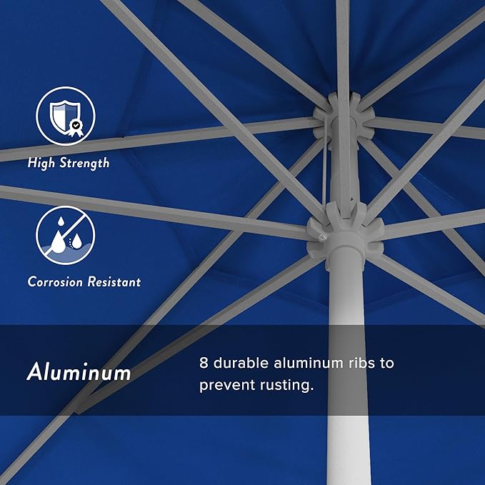 California Umbrella 7.5' Rd Aluminum Patio Umbrella, Crank Lift