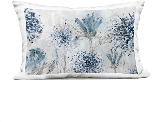 Stupell Industries | Blue Abstract Dandelions, 14 x 20 | Outdoor Pillow, Made in USA - By Susan Jill