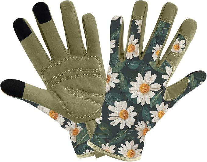Gardening Gloves for Women, Touchscreen Printed Thorn-Proof | Non-Slip Work Gloves, Ideal Gift for Gardeners, Suitable for Yard Landscaping, Planting & Outdoor Gardening