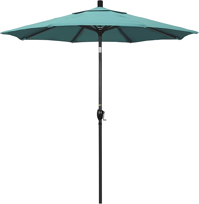 California Umbrella 7.5' Round Aluminum Market Umbrella, Crank Lift