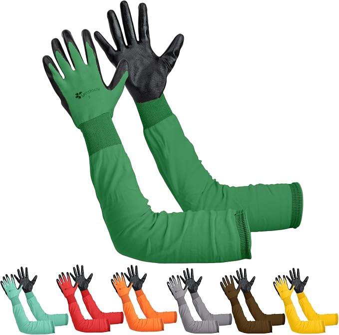 Long Sleeve Gardening Gloves for Women & Men, Long Cuff Garden Gloves | Multipurpose heavy-duty design for outdoor & indoor use; extended cuff shields forearms from thorns, scratches & dirt